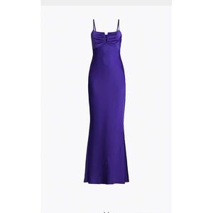 LIV FOSTER ROYAL SAPPHIRE SATIN GOWN
